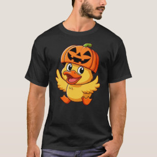 Funny Halloween Duck Pumpkin Cartoon Hat T-Shirt