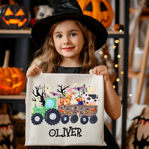 Funny Halloween Farm Animals Tractor Spooky Custom Tote Bag