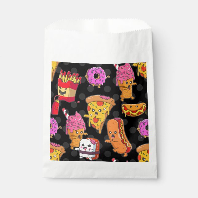 funny halloween fast food monsters  favour bags (Front)