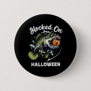 Funny Halloween Fishing Boys Mens Zombie B Fish Pu 6 Cm Round Badge