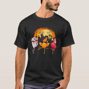 Funny Halloween Flamingo Costume Mummy Witch Demon T-Shirt