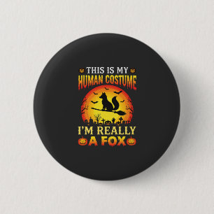 Funny Halloween Fox Human Costume 6 Cm Round Badge