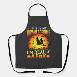 Funny Halloween Fox Human Costume Apron