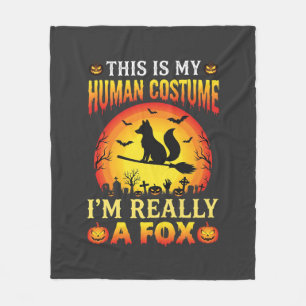 Funny Halloween Fox Human Costume Fleece Blanket