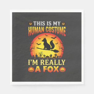 Funny Halloween Fox Human Costume Napkin