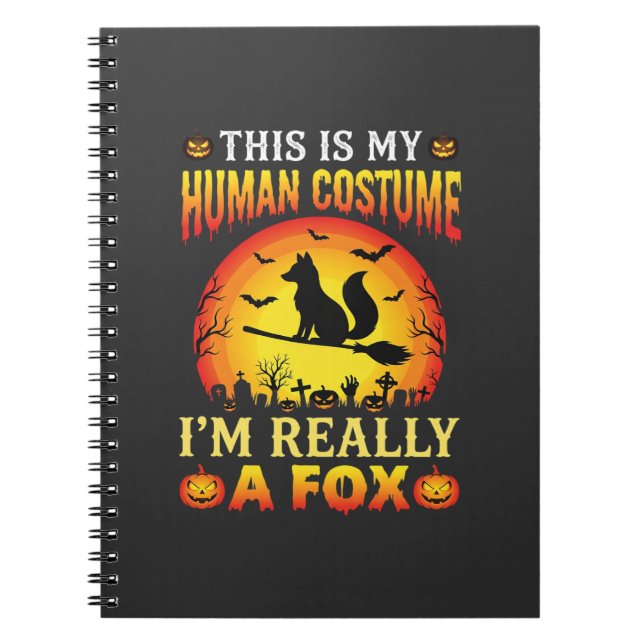 Funny Halloween Fox Human Costume Notebook (Front)