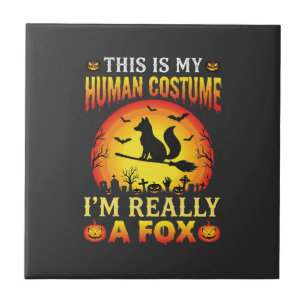 Funny Halloween Fox Human Costume Tile