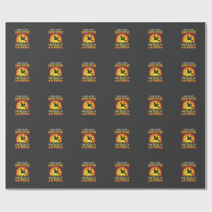 Funny Halloween Fox Human Costume Wrapping Paper