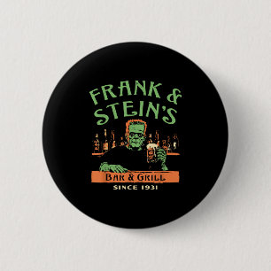 Funny Halloween Frank And Stein's Bar Grill 6 Cm Round Badge