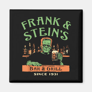 Funny Halloween Frank And Stein's Bar Grill Magnet