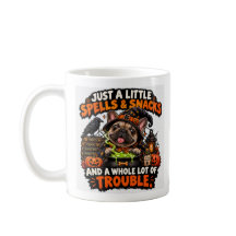 Funny Halloween French Bulldog Mug spells & snacks