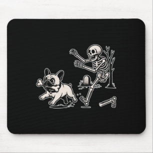 Funny Halloween French Bulldog Skeleton Soky Seaso Mouse Pad