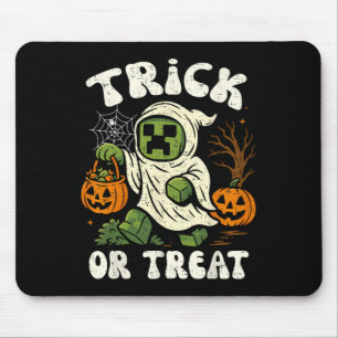 Funny Halloween Gamer Pixel Kids Trick Or Treat Pu Mouse Pad