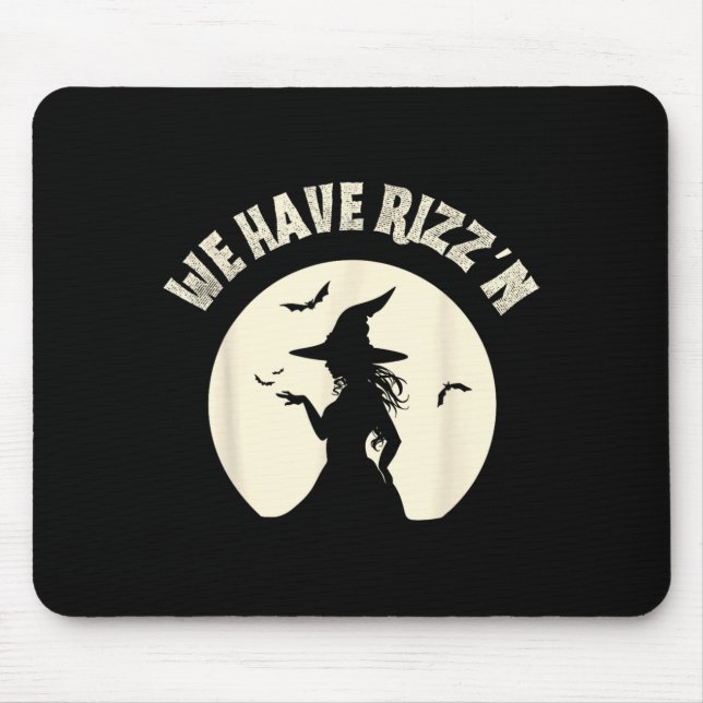 Funny Halloween Gen Alpha Slang Rizzn Witch Mouse Pad (Front)