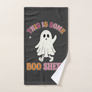 Funny Halloween Ghost Boo Sheet Floral Retro Desig Hand Towel