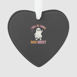 Funny Halloween Ghost Boo Sheet Floral Retro Desig Ornament