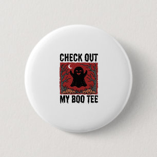 Funny Halloween Ghost Boo Tee Vintage Vector Desig 6 Cm Round Badge