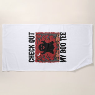Funny Halloween Ghost Boo Tee Vintage Vector Desig Beach Towel