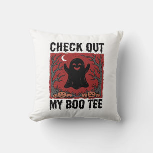 Funny Halloween Ghost Boo Tee Vintage Vector Desig Cushion