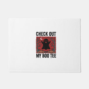 Funny Halloween Ghost Boo Tee Vintage Vector Desig Doormat