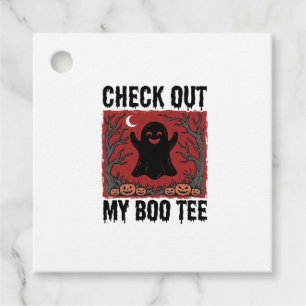 Funny Halloween Ghost Boo Tee Vintage Vector Desig Favour Tags