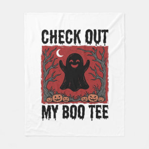 Funny Halloween Ghost Boo Tee Vintage Vector Desig Fleece Blanket