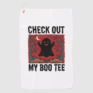 Funny Halloween Ghost Boo Tee Vintage Vector Desig Golf Towel
