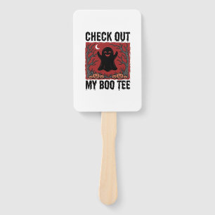 Funny Halloween Ghost Boo Tee Vintage Vector Desig Hand Fan