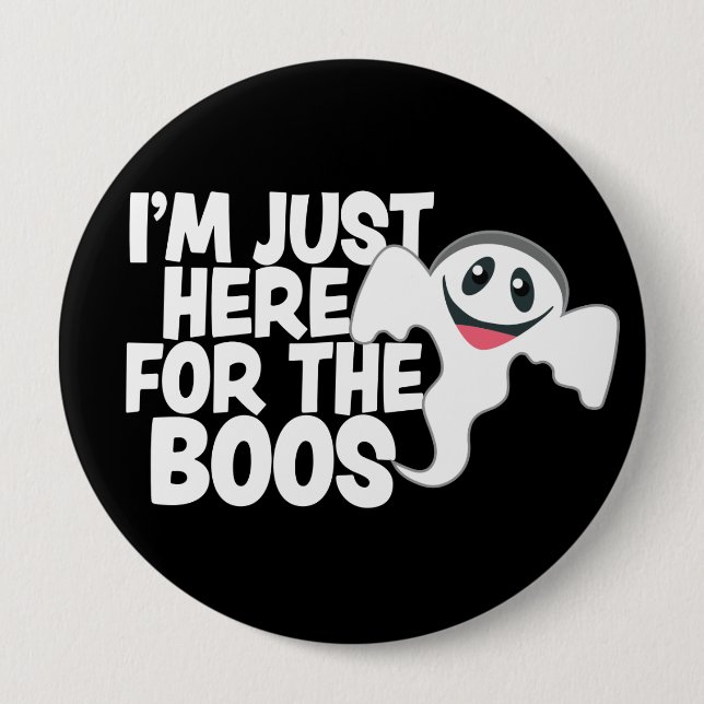Funny Halloween Ghost Boos Pun  10 Cm Round Badge (Front)