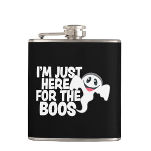 Funny Halloween Ghost Boos Pun Hip Flask