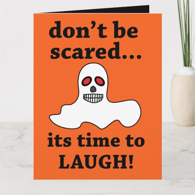 Funny Halloween Ghost Card (Front)