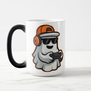 Funny Halloween Ghost Gamer Pixel Video  Magic Mug