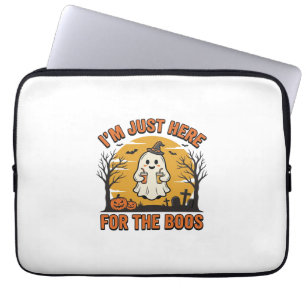 Funny Halloween Ghost Here for the Boos Vintage De Laptop Sleeve