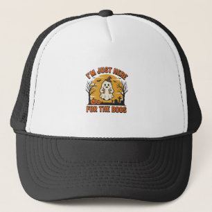 Funny Halloween Ghost Here for the Boos Vintage De Trucker Hat