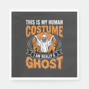 Funny Halloween Ghost Human Costume Vintage Napkin