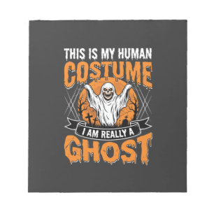 Funny Halloween Ghost Human Costume Vintage Notepad