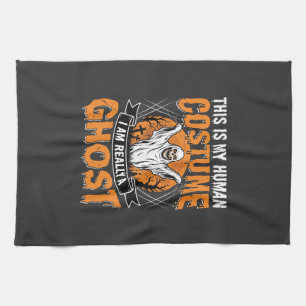 Funny Halloween Ghost Human Costume Vintage Tea Towel
