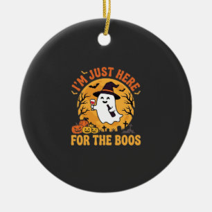 Funny Halloween Ghost I'm Just Here For The Boos Ceramic Tree Decoration
