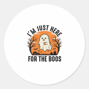 Funny Halloween Ghost Just Here for the Boos Shirt Classic Round Sticker