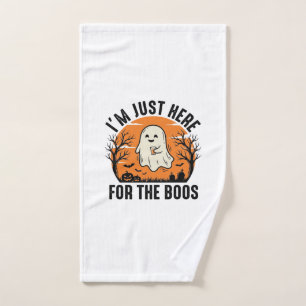 Funny Halloween Ghost Just Here for the Boos Shirt Hand Towel