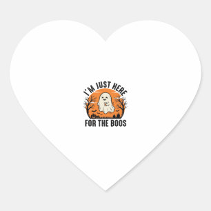 Funny Halloween Ghost Just Here for the Boos Shirt Heart Sticker