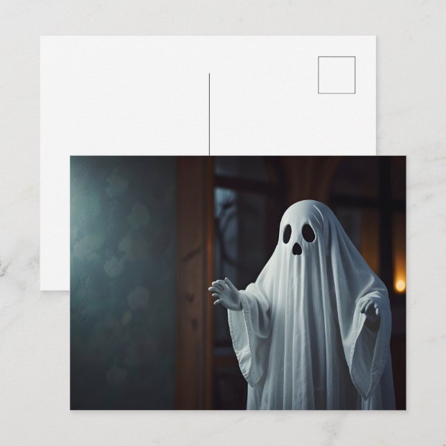 Funny Halloween ghost Postcard (Front/Back)