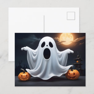 Funny Halloween ghost Postcard