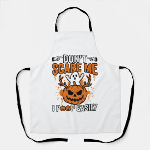 Funny Halloween Ghost Pumpkin Quote Vector Design_ Apron