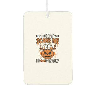 Funny Halloween Ghost Pumpkin Quote Vector Design_ Car Air Freshener