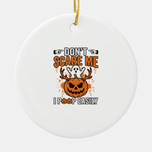 Funny Halloween Ghost Pumpkin Quote Vector Design_ Ceramic Tree Decoration