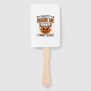 Funny Halloween Ghost Pumpkin Quote Vector Design_ Hand Fan