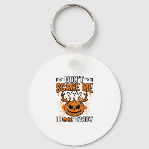 Funny Halloween Ghost Pumpkin Quote Vector Design_ Key Ring