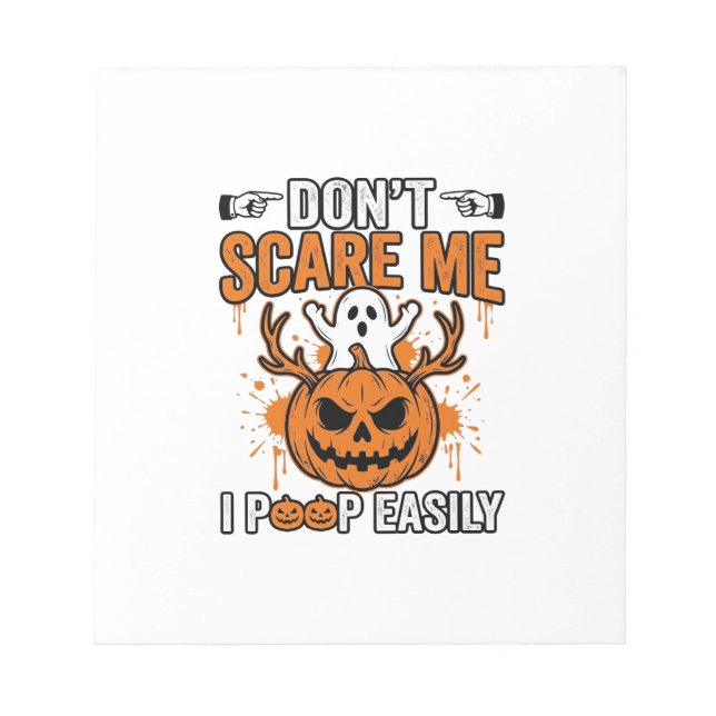 Funny Halloween Ghost Pumpkin Quote Vector Design_ Notepad (Front)