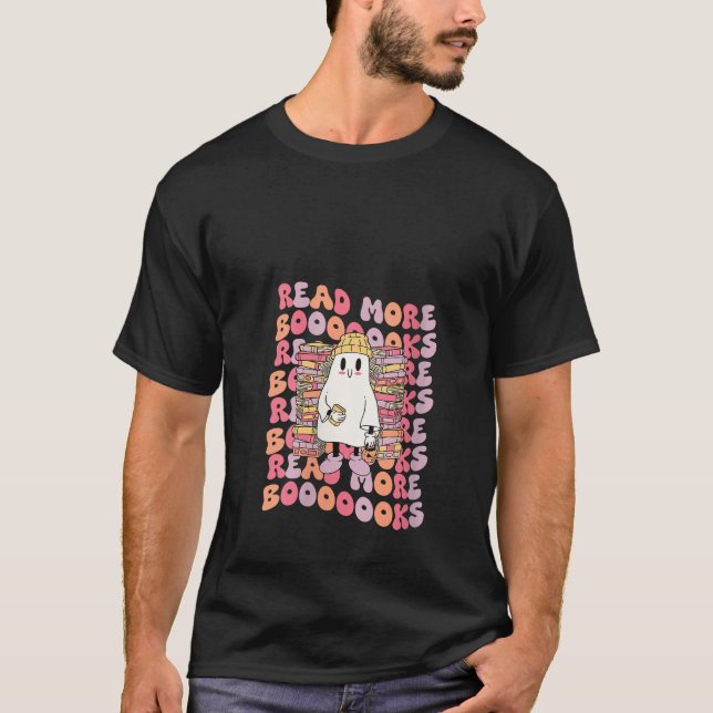 Funny Halloween Ghost Read More Booooks Book V Nec T-Shirt (Front)